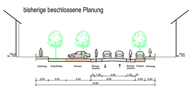 Stadt Aachen - Lütticher Straße - alte Planung